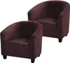 2 kusy Klubové křeslo Slipcover Křeslo Cover Stretch Velvet Náhled obrázku produktu 1