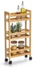 Schmaler Nischen-Rollwagen Bambus MDF mobil & platzsparend Produktbild-Vorschau 4