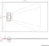 SMC Duschwanne 140x90cm weiß Steinoptik mit Ablaufgarnitur Produktbild-Vorschau 3