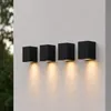 4er Set hoftronic LED-Wandleuchte Marion GU10 IP44 Schwarz Produktbild-Vorschau 1