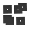 Several black square stove burner covers are arranged on a white background. Produktbild-Vorschau