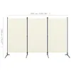 A three-panel room divider shown from the front against a white background, with dimensions indicated. Anteprima dell’immagine prodotto