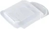 A clear, professional studio shot of a transparent plastic protective cap for a Makita battery. Produktbild-Vorschau