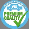 A circular logo with a car silhouette and text. Produktbild-Vorschau