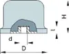 Gummi-Metall-Puffer Ballig Typ E D50xH35 M10 NR57 Produktbild-Vorschau 2
