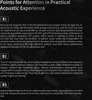 Marketing material with points for attention in practical acoustic experience. Produktbild-Vorschau