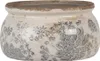 Clayre & Eef Pot de fleurs Ø 16x8 cm Gris Beige Céramique Voir les images du produit 1