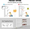 Comparison of a shoe cabinet with and without an anti-tipping device, and a separate image of the shoe cabinet. Náhľad obrázku produktu