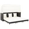 Ausziehbares 3-Sitzer-Schlafsofa mit Dach Poly Rattan Produktbild-Vorschau 1