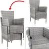 Casaria® Set de 4 chaises en polyrotin Gris avec coussin Voir les images du produit 3