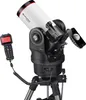 A telescope mounted on a tripod, with a remote control and a smartphone attached. Produktbild-Vorschau