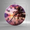 Wanduhr - Rund - Glasuhr - Strand Meer Palme - 30x30cm - Produktbild-Vorschau 3