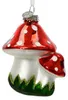 Christbaumschmuck Glas Zwei Fliegenpilze 7,5cm rot / weiß Produktbild-Vorschau 2