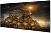 Glasbilder 140x70 Wandkunst Laterne Schiff Wolken Produktbild-Vorschau 1