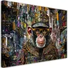Leinwandbild Affe mit bunten Akzenten 60x40 Feeby Bunt bild Produktbild-Vorschau 1