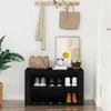 vidaXL Stojan na topánky čierny 75x35x45 cm Materiál drevo Náhľad obrázku produktu 3