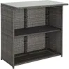 A polyrattan bar table with two shelves and a glass top, presented against a white background. Produktbild-Vorschau