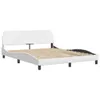 vidaXL Struttura letto "Dover" bianca 160x200 cm in Pelle Anteprima dell’immagine prodotto 3