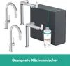 A product image showcasing kitchen faucets, a water filter unit, and a bottle of cleaning solution. Anteprima dell’immagine prodotto