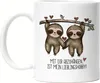 Faultier Abhängen Tasse Weiß Valentinstag Freundin Freund Produktbild-Vorschau 1
