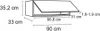 A technical drawing with dimensions of a cabinet. Produktbild-Vorschau
