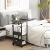 HOMCOM Beistelltisch mit Rollen, 80 x 40 cm, C-f?rmiger Produktbild-Vorschau 2