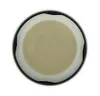 A top-down view of a black twist-off lid with a white inner ring and a tan center. Produktbild-Vorschau