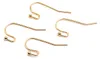 Vintageparts Ohrhaken mit Aufhängung aus Messing 18k Gold Produktbild-Vorschau 1