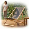 Mucola Strandstuhl klappbar Strandliege Holz Liegestuhl Produktbild-Vorschau 4