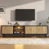 MODFU TV-Schrank Naturholz TV-Lowboard mit LED Beleuchtung Produktbild-Vorschau 2