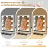 A woman applying makeup in front of a lighted vanity mirror, with different lighting modes shown. Náhľad obrázku produktu
