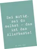 Mr. & Mrs. Panda Postkarte Spruch Mutig zu sich selbst Produktbild-Vorschau 1