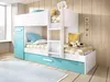 Etagenbett mit Kasten und - 3 x 90 x 190 cm - Weiß, natur Produktbild-Vorschau 2