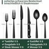 36 teiliges Edelstahl Besteckset mit Steakmesser Schwarz, Produktbild-Vorschau 2