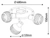 Stropné svietidlo, roundel, kov, čierna farba, D 48 cm Náhľad obrázku produktu 9