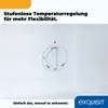 Close-up of a refrigerator temperature control knob with German text overlays. Produktbild-Vorschau