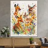 Abstrakte Rehe im bunten Wald Leinwandbild Wandbild Produktbild-Vorschau 3
