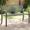 vidaXL Záhradná lavica 119 cm čierna oceľ Náhľad obrázku produktu 2