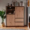Calicosy - Credenza alta a 2 ante e 3 cassetti L120 cm - Anteprima dell’immagine prodotto 5