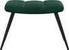 A dark green velvet ottoman with black legs against a white background. Produktbild-Vorschau