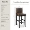tectake® Barhocker Sitzhöhe 76 cm Produktbild-Vorschau 6
