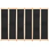 A six-panel room divider with black fabric screens and a wooden frame, presented against a white background. Náhled obrázku produktu