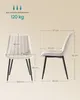 Two views of a cream-colored chair with dimensions labeled. Produktbild-Vorschau
