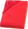 A red fitted sheet is folded and presented against a white background. Produktbild-Vorschau