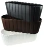 Three rectangular planters stacked on top of each other, in black, brown, and white. Anteprima dell’immagine prodotto