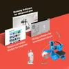 Diagram showing the workflow for 3D printing, from modeling software to slicing software and finally the 3D printer itself, with examples of models and a statue. Produktbild-Vorschau