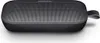 A black Bose SoundLink Flex Bluetooth speaker is shown from a slightly elevated front-side angle on a white background. Produktbild-Vorschau
