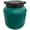 A green plastic barrel with a gray lid and handle. Produktbild-Vorschau