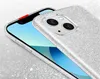 Close-up of a silver glitter iPhone 13 Mini case on a phone. Produktbild-Vorschau