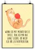 Mr. & Mrs. Panda Bild Katze Wolle DIN A3 - Gelb Pastell - Produktbild-Vorschau 1